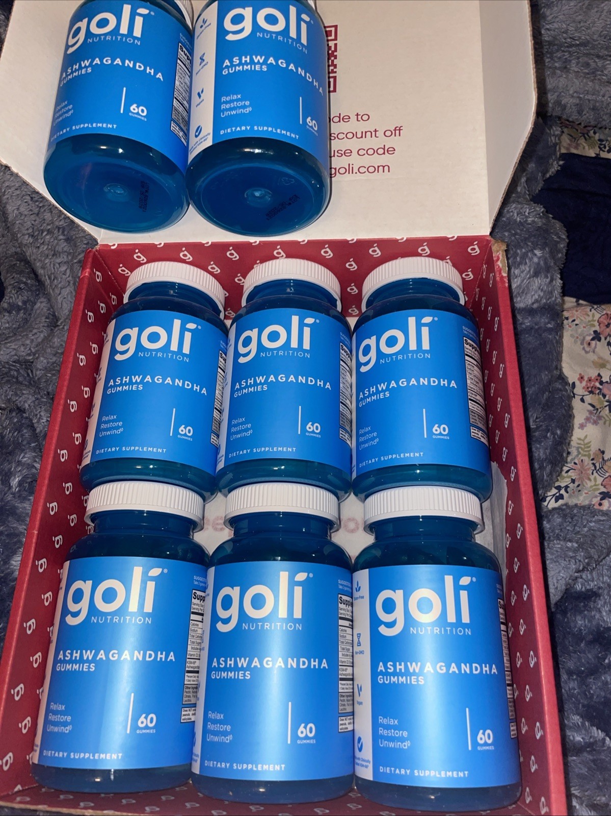 8 Bottles Goli Nutrition Ashwagandha 60ct/ea Gummies Dietary Supplement 05/2028