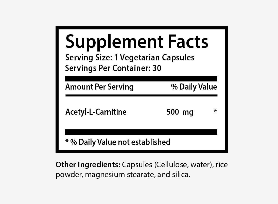 Acetyl L-Carnitine – Boosts Cellular Energy – Supports Metabolism (1 Bottle)