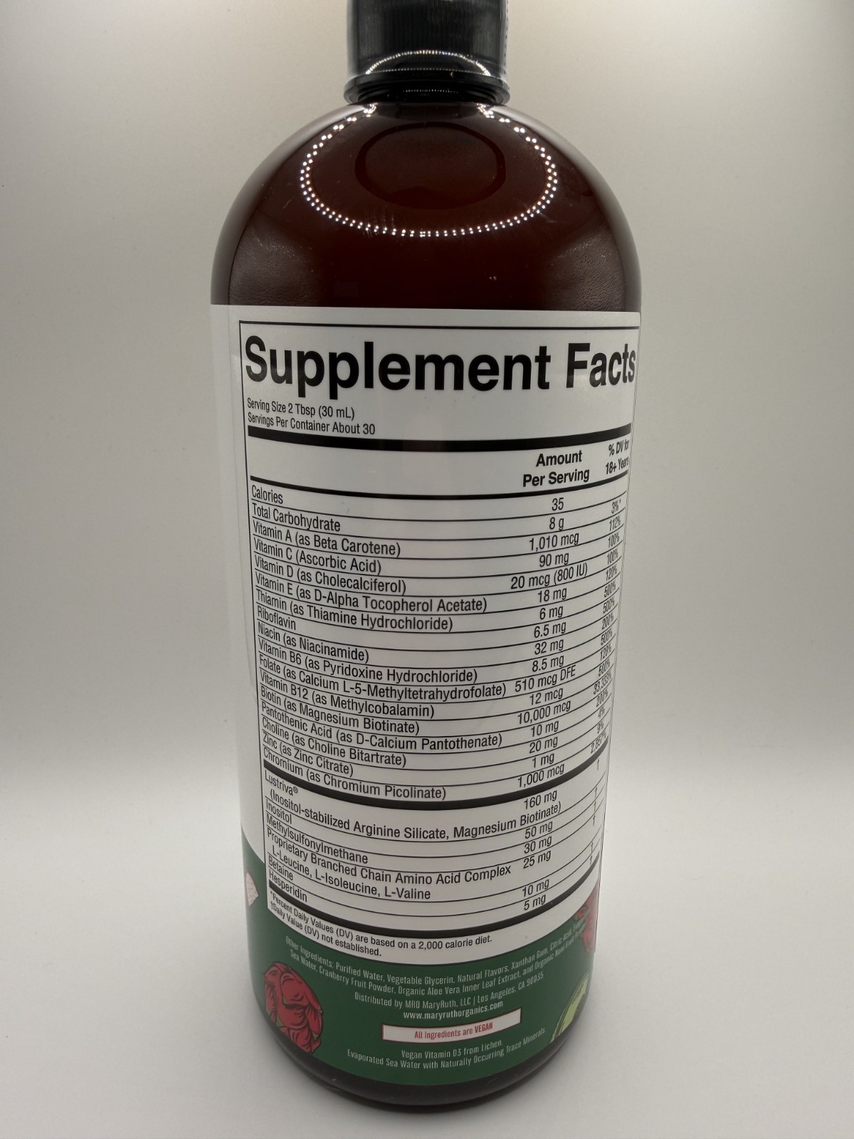 Mary Ruth’s Liquid Morning Multivitamin + Hair Growth -Dragon Fruit Melon- 30oz
