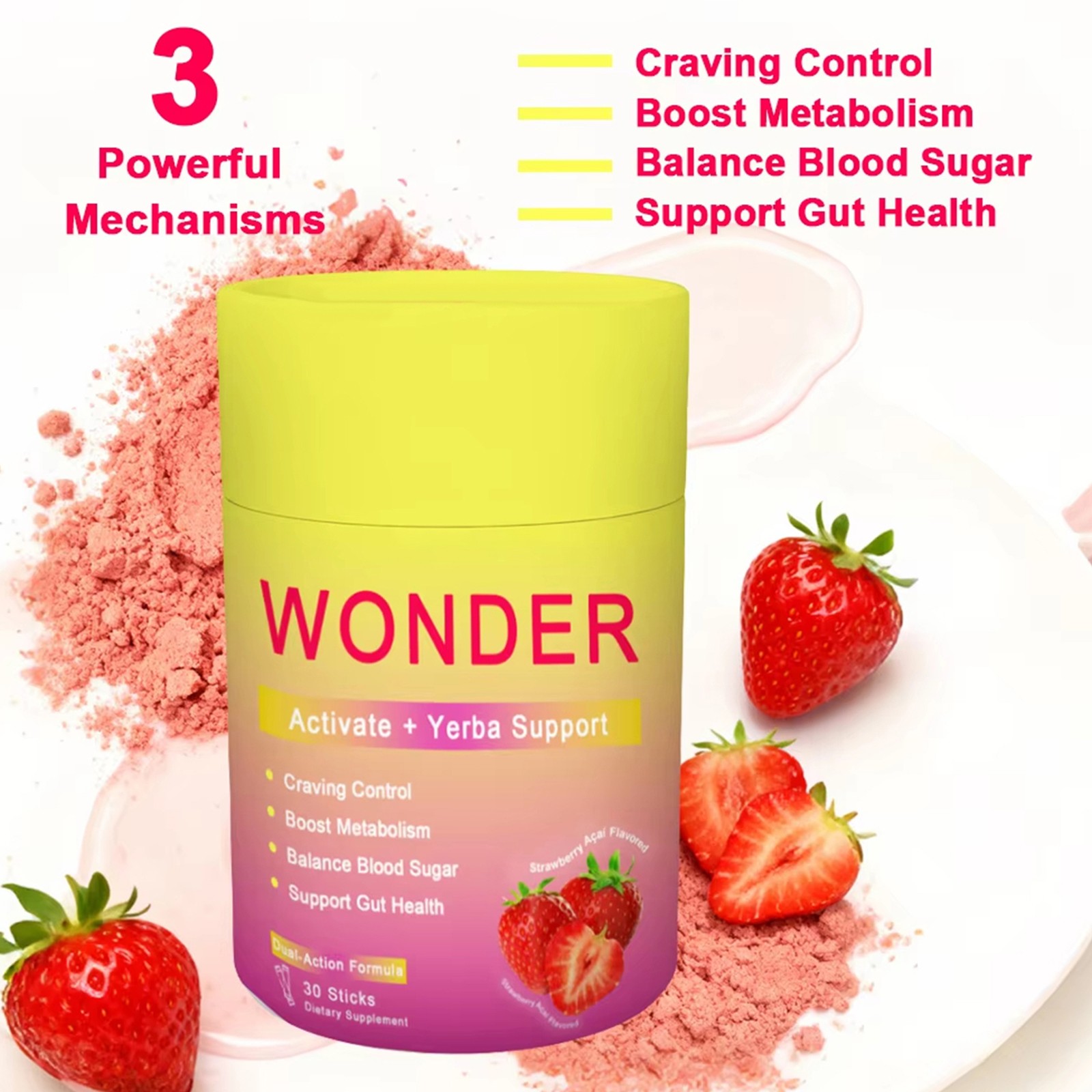 30 Servings Cutting Drink blend – 5-HTP, Yerba Mate & Magnesium Mixed Berry F…