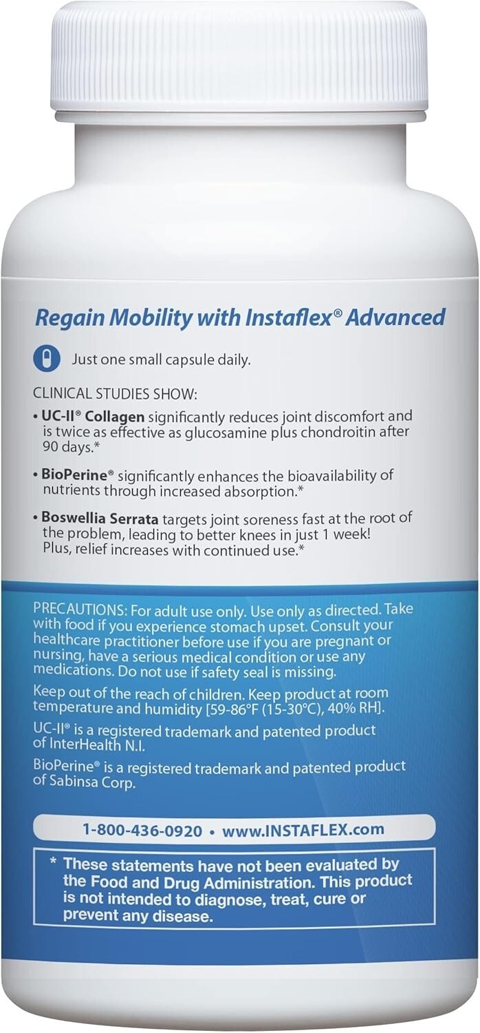 instaflex advanced 30 Capsules Joint Support Supplement pack of 2 exp 04/2027