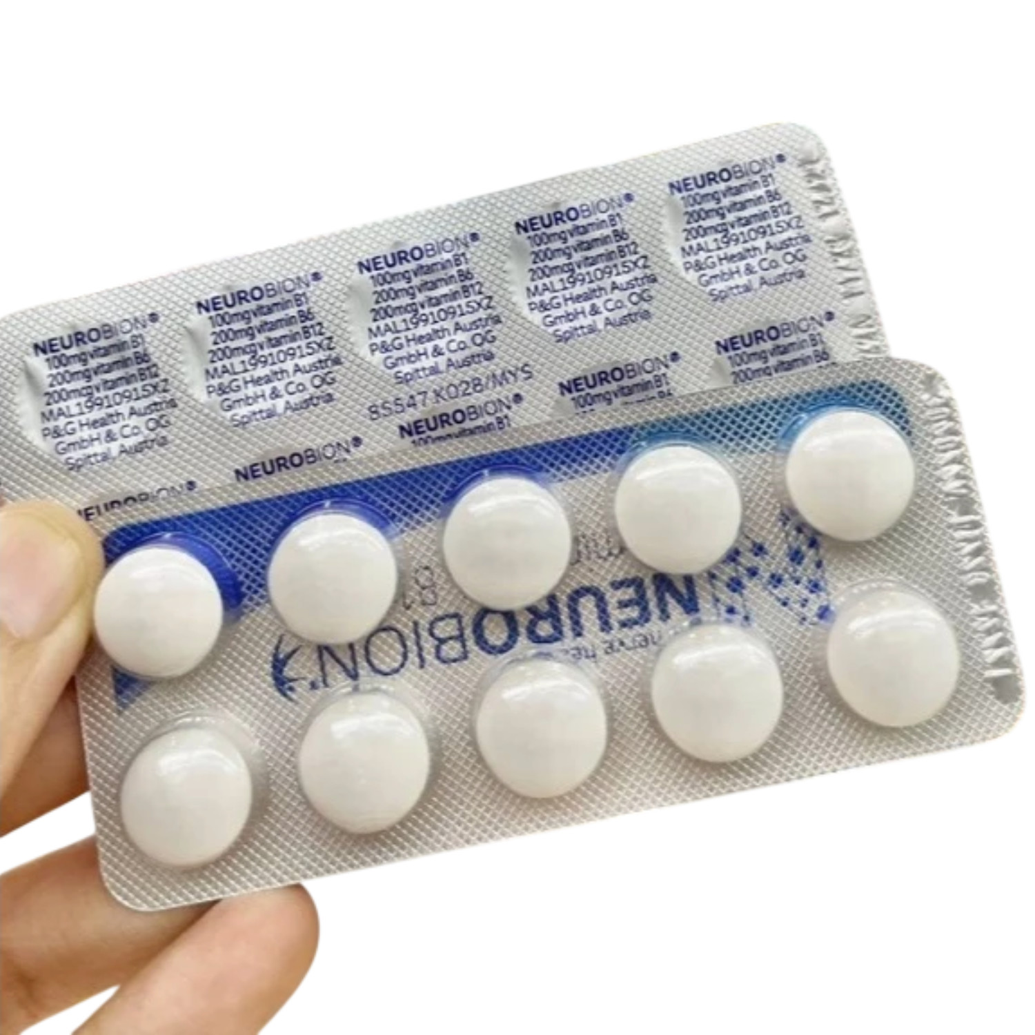 2x 60 Tablets Neurobion Vitamin B1, B6, B12 for Numbness, Tingling &Nerve Relief