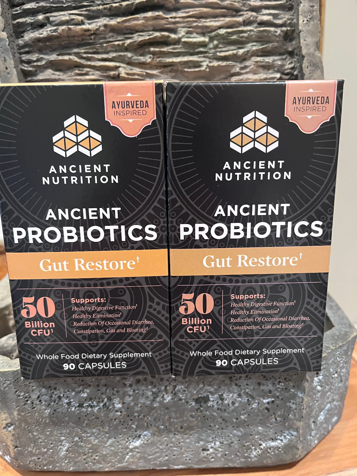 Lot of 2 Ancient Nutrition Probiotics Gut Restore 50 Billion CFU, 90 Caps 04/26