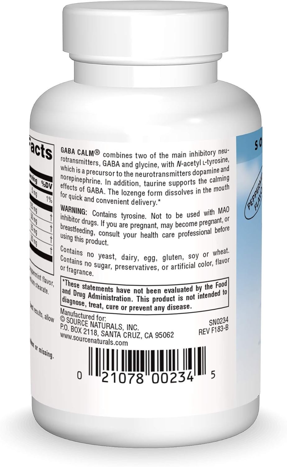 Quick Dissolving GABA Lozenges – 60 Peppermint Tablets, Hypoallergenic Formula