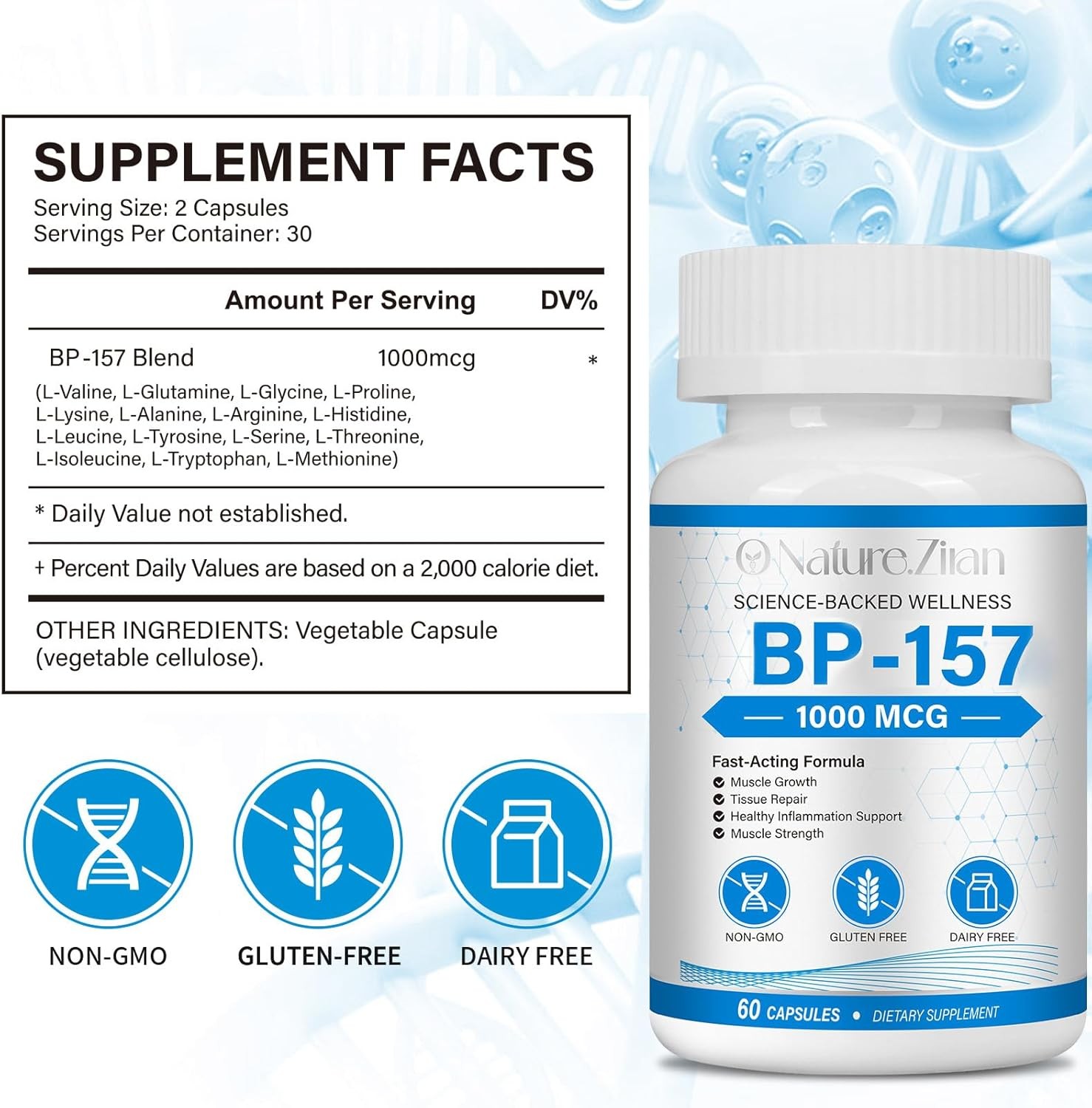 157 Capsules 1000 MG, Non-GMO, Gluten-Free, 60 Capsules