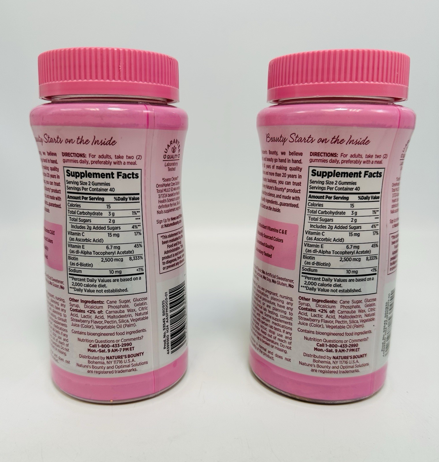 2 Pack Nature’s Bounty Hair Skin & Nails Gummies 80 Ct | Biotin + Collagen 08/26