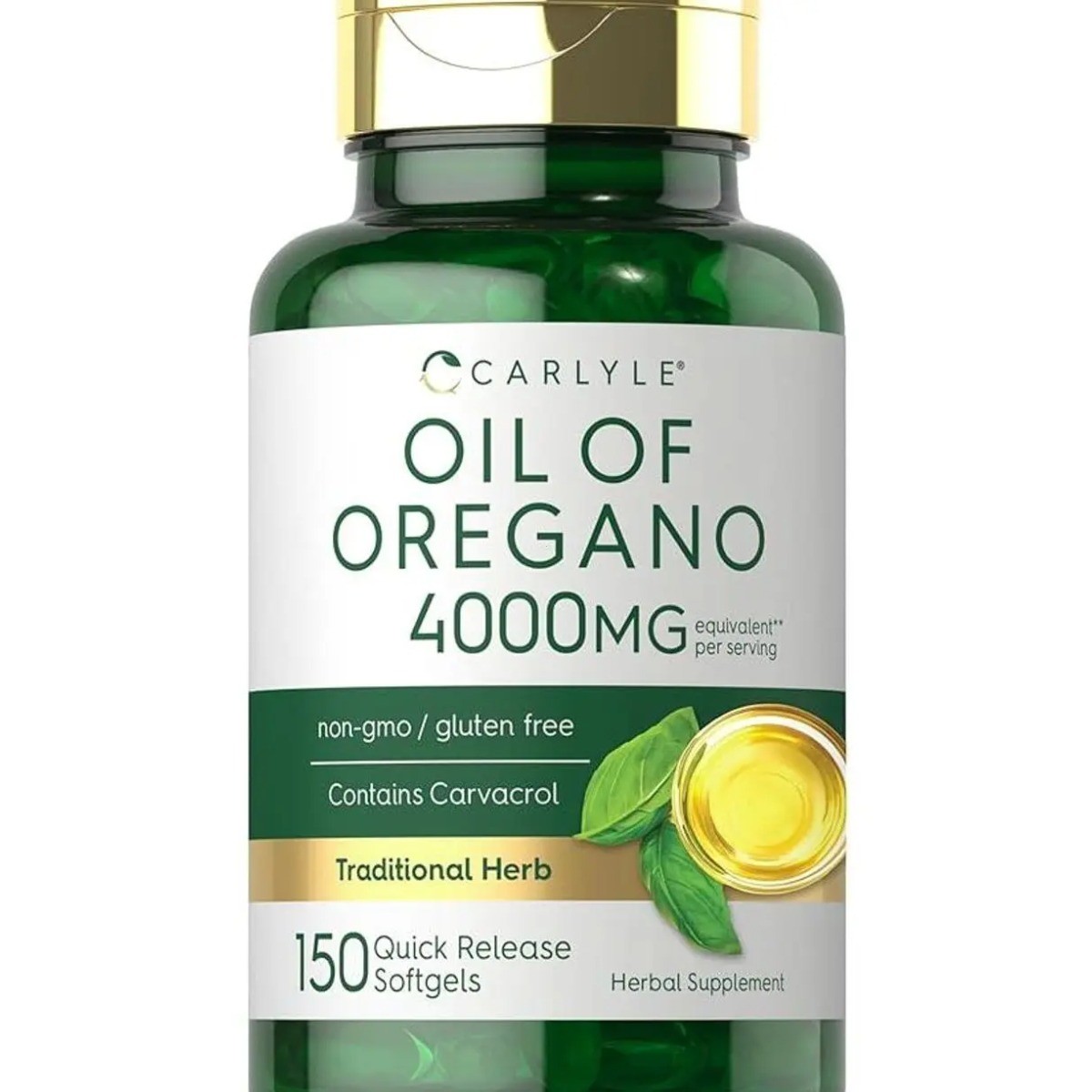 Carlyle Oregano Oil 4000mg 150 Softgels Carvacrol Rich Non-GMO Gluten Free