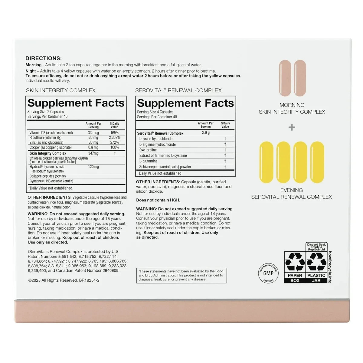 SeroVital Skin Revive 240-Capsules 40 Days Supply Anti-Aging Dietary Supplements