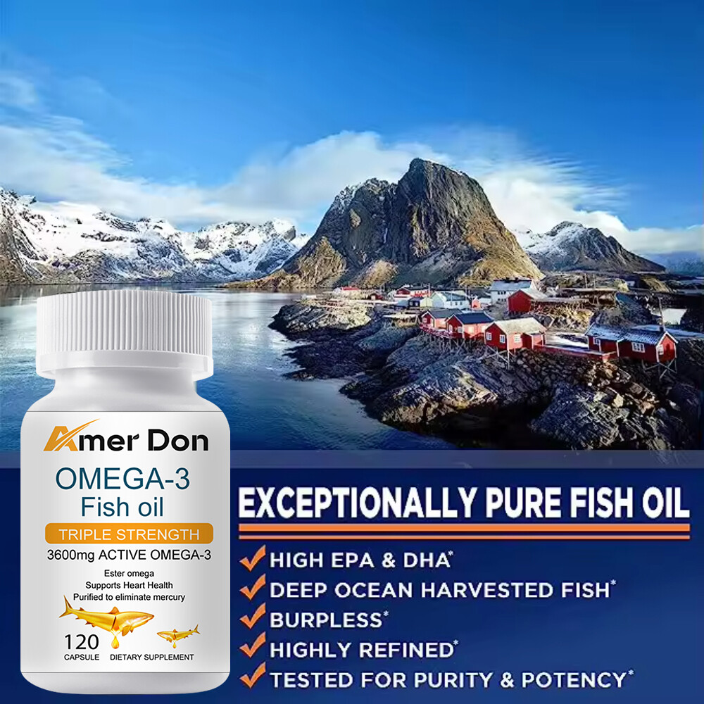 Fish Oil 3600 mg with EPA & DHA – Triple Strength Omega 3 2800mg Supplement