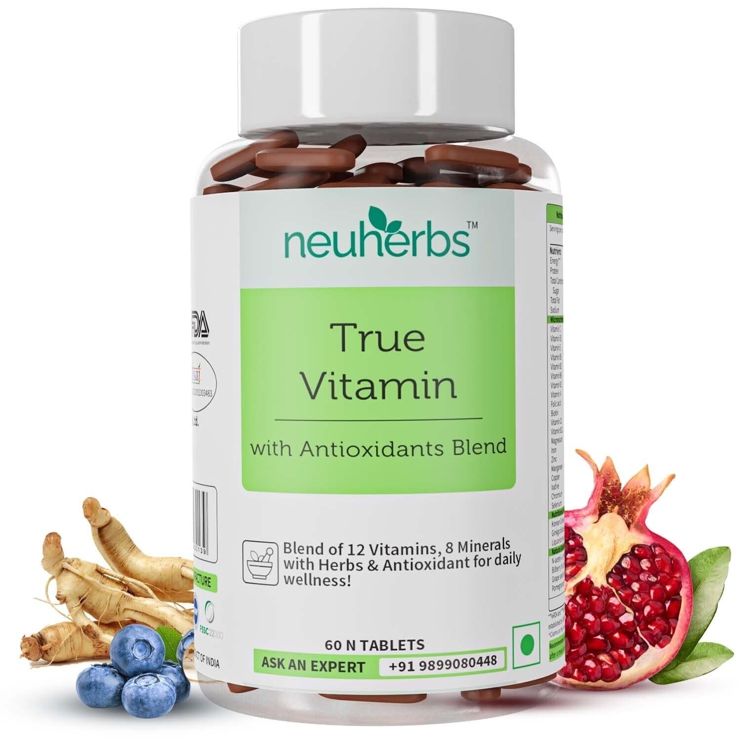 Neuherbs Multivitamin True Vitamin For Men And Women With Antioxidant 60 Tabs