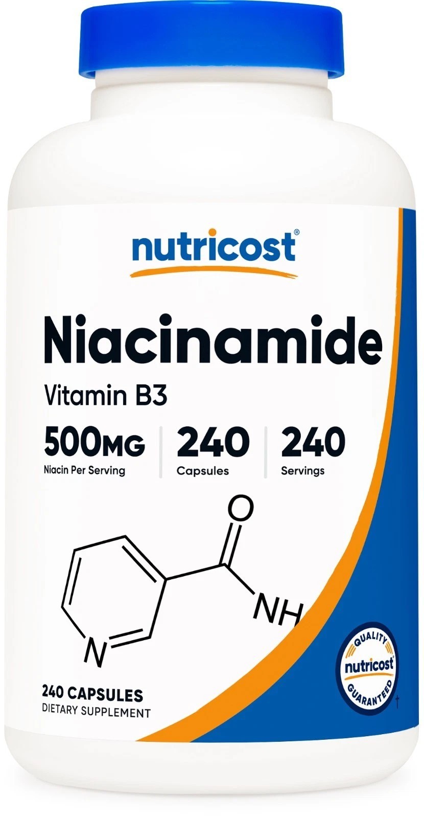 Nutricost Niacinamide (Vitamin B3) 500mg, 240 Capsules – Flush Free, Gluten Free