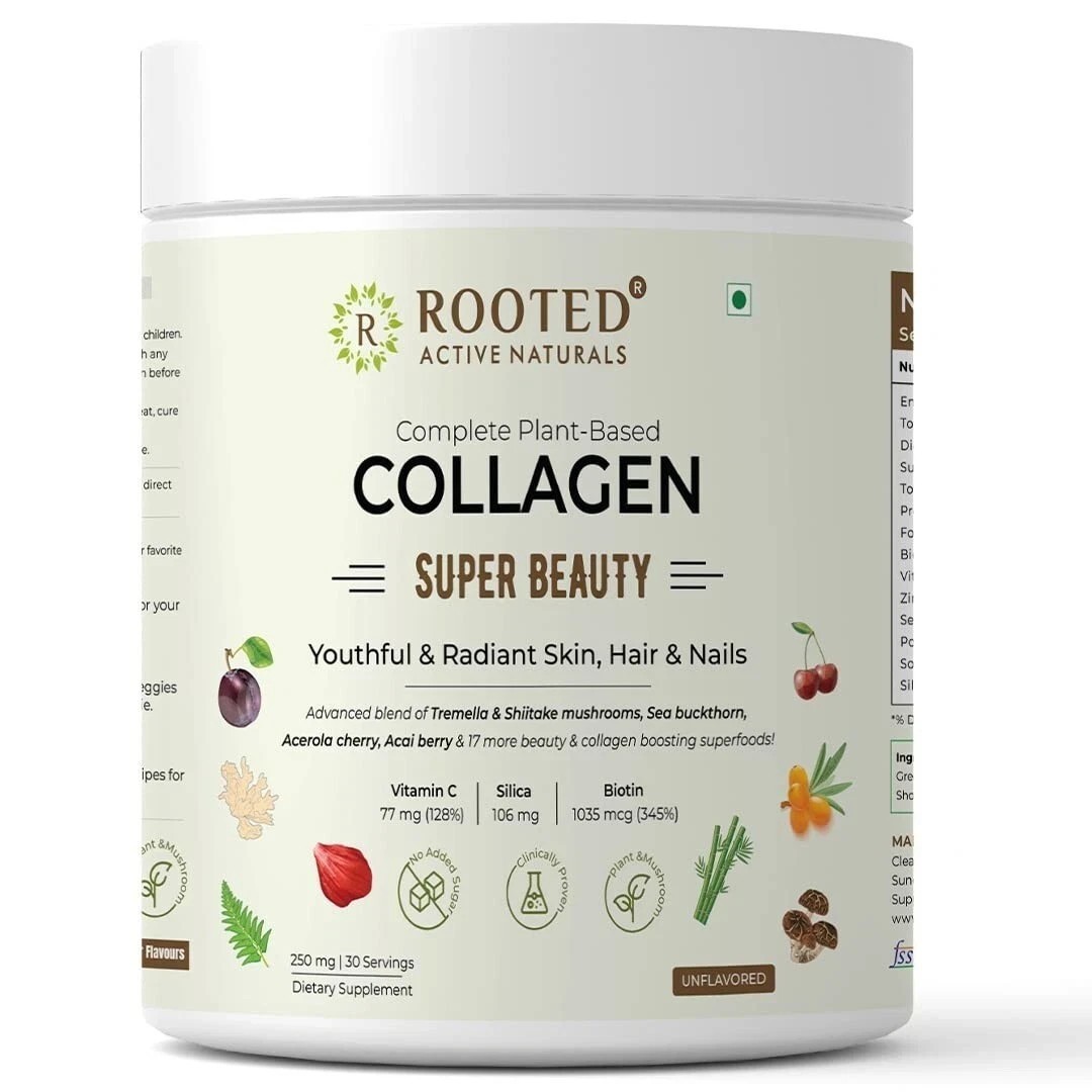 Rooted Actives Plant Based Collagen Supplement, 250G b000