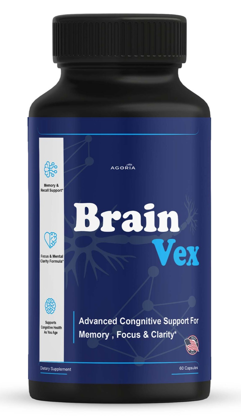 (1 Pack) BrainVex Nootropic All Natural Brain Supplement Brain Vex Capsules