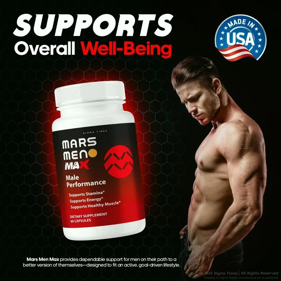 Mars Men Max Men’s Vitality & Performance Support Supplement 60caps | Pack of 1