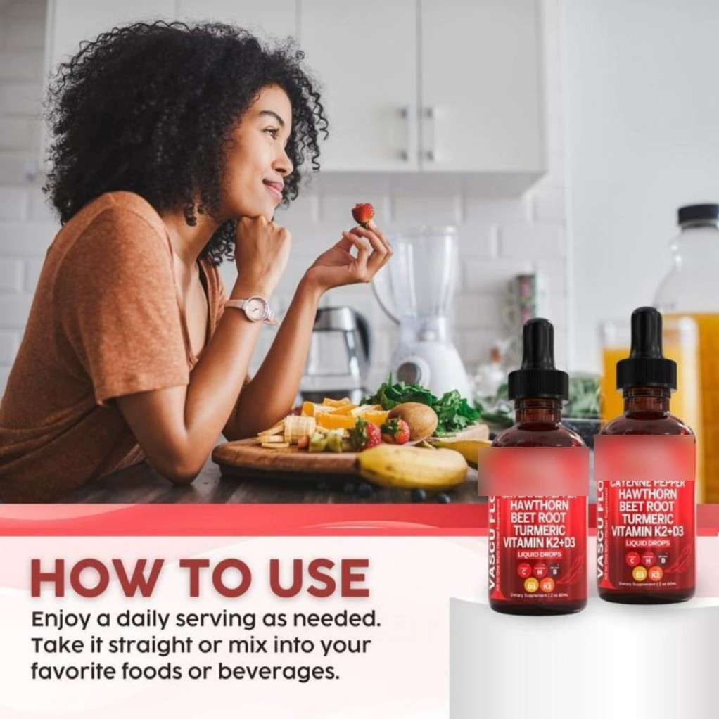 60ML Cayenne Pepper Hawthorn Beet Root Turmeric Vitamin K2+D3 Liquid Drops