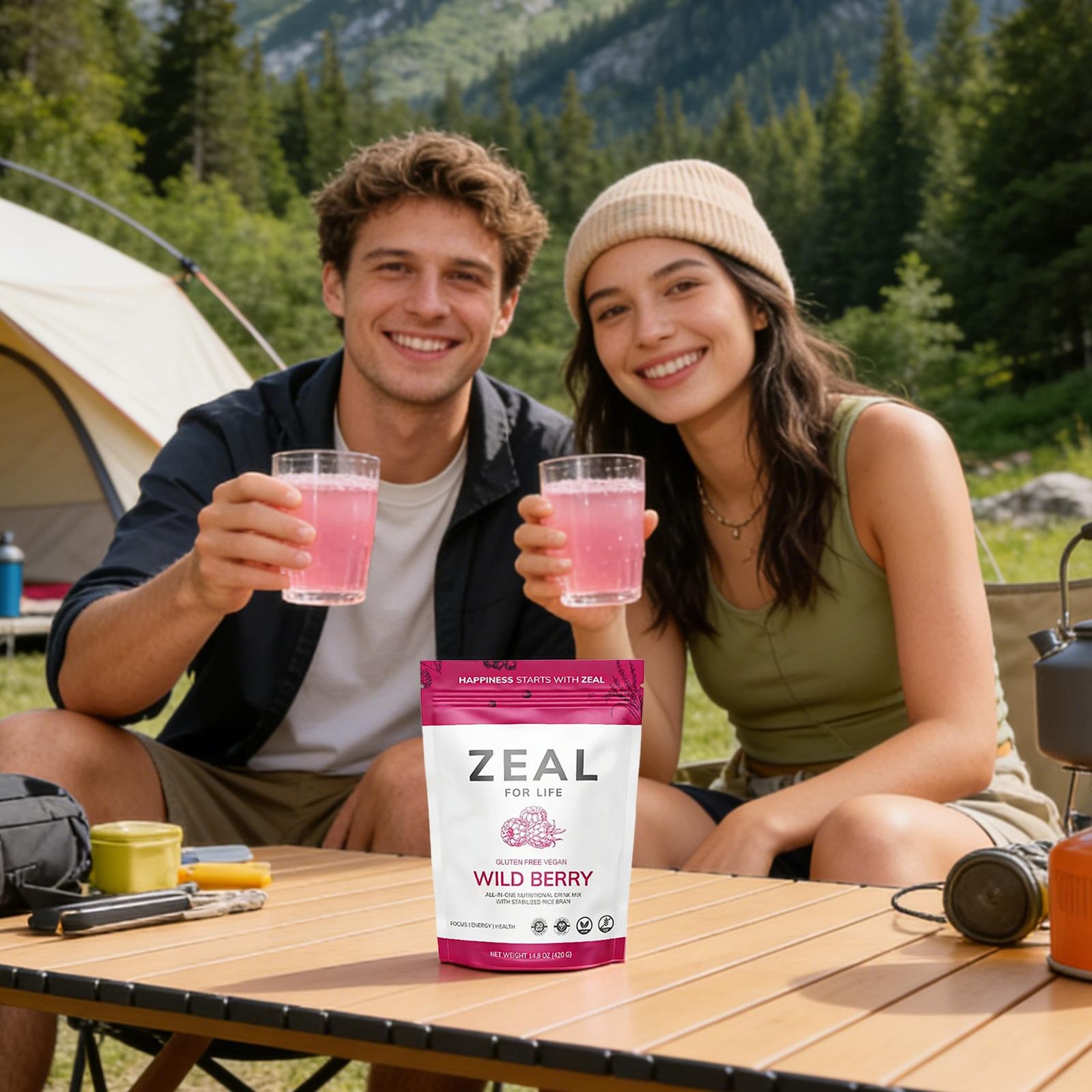 Zeal for Life 30-Day Wellness Bag – Wild Berry (Guarana Free)- for Focus Energy