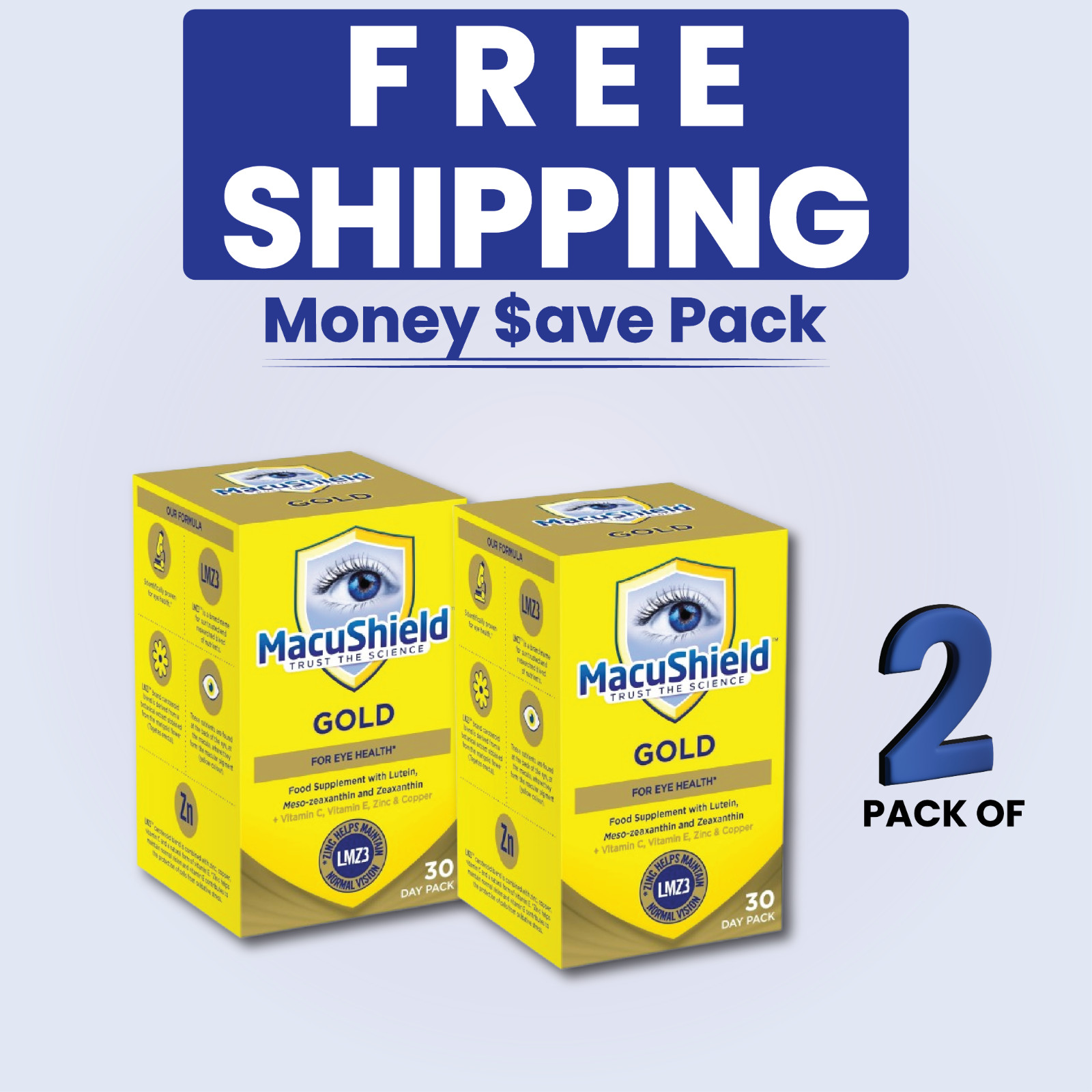 2 X Macushield Gold Food Supplement Capsules 90ct