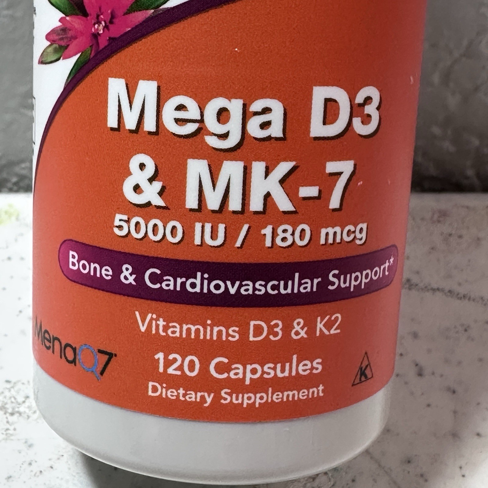 NOW FOODS Mega D-3 & MK-7 120 Veg Capsules Exp 06/2029