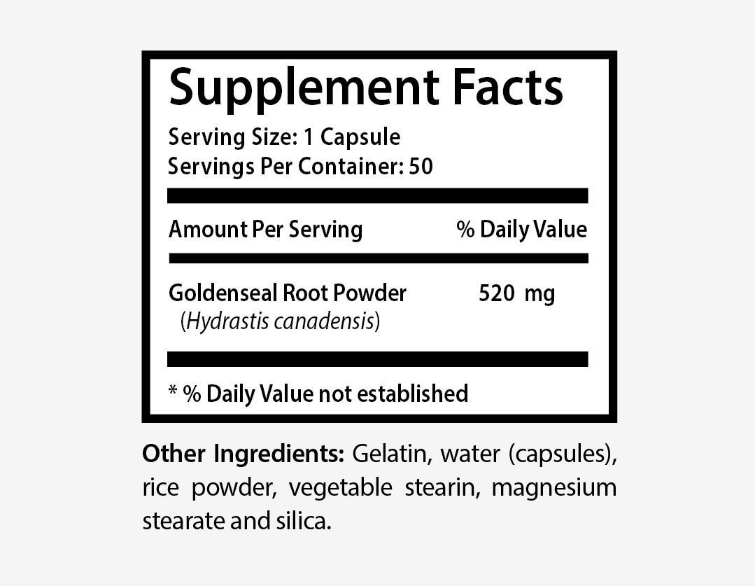 Anti-Inflammatory Pills – Goldenseal Root 520mg – Yellow Root 1B